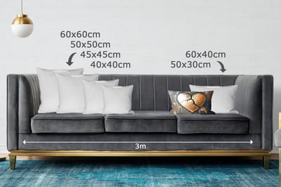 Sierkussens - Kussentjes Woonkamer - 50x30 cm - Gebroken hart - Goud - Houtlook - Liefde