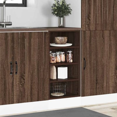 vidaXL - Onderkast - Riga - 40x44,5x81,5 - cm - bewerkt - hout - bruin - eikenkleur