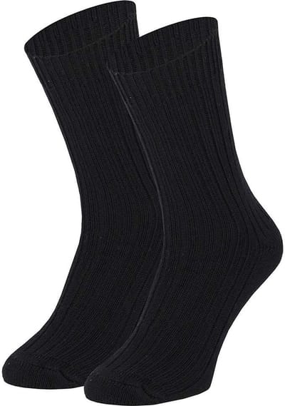Angro - 3-Pack - Stevige Noorse Sokken - Merino Wol - Meraklon - Heren / Dames - zwart - 39-42 - 125006000