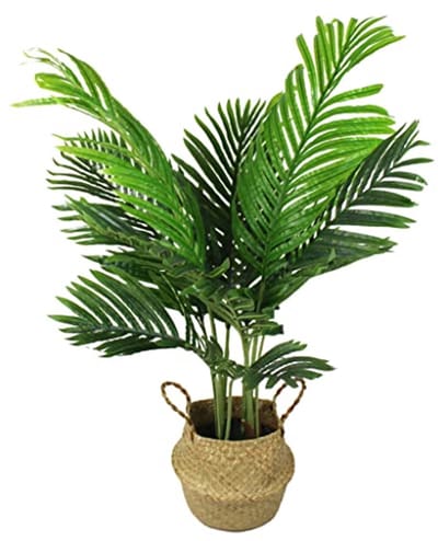 Schitterende Kunstpalm 90 cm in Zeegrasmand - Realistische Sierplant voor Binnen