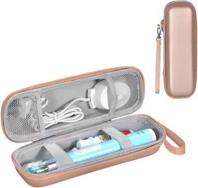 Reisetui Geschikt voor Oral-B/Oral-B Pro 1000 1500 5000 7000 7500 6000 9600/Philips Sonicare 4100 5100 1100 6100 5300 elektrische tandenborstels, draagbare harde beschermhoes (goud).