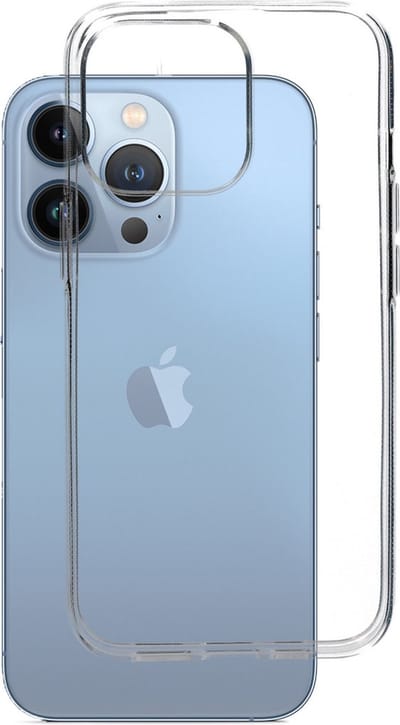 Mobiparts hoesje geschikt voor Apple iPhone 13 Pro - Zacht TPU - Schokabsorberend TPU - Grip Coating - Transparant