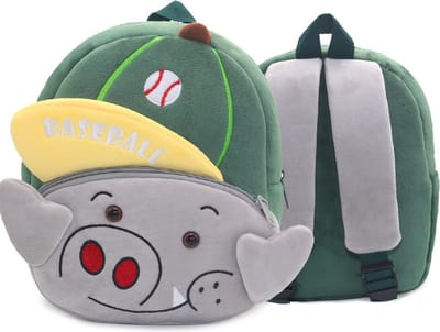 BoefieBoef Cartoon Honkbal Zwijn Kinderrugzak 0-5 – Stoere 3D Sport Speelgoed Rugtas – Wasbaar & Ergonomisch – Peuter & Kleuter Backpack – Ideale Gymtas, Schooltas, Speelzaal & Knuffel tas – Cadeau Jongen en Meisje - Sportieve Avonturiers – grijs