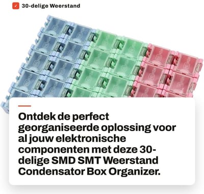 Dailygoods - 30-delige Weerstand Condensator Box Organizer - Afneembare Organizer - Blauw Rood Groen - Voor Elektronische Componenten - Geschi...