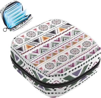 Menstruatiezakjes - Maandverband Portemonnee - Hygiënisch Opbergen - Privacy Beschermend - 12 x 17 x 17 cm - Boheems Patroon
