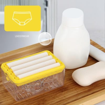Multifunctionele Bubbler Box Nieuw Gebruik Roller Type Zeepbakje Houder voor Badkamer Toliet Zeepkist Plastic Opbergcontainer Badkamer Gadgets geel