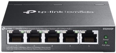 TP-Link Omada ES205G beheerde gigabit-ethernet-switch (10/100/1000) voeding via ethernet (PoE) zwart
