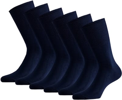 Marco Rossi - Modal Antipress Sokken - Niet Knellende Naadloze Sokken - 6 paar - Navy - Maat 35-38 - Medische Sokken - Diabetes Sokken - Sokken Zonder Elastiek