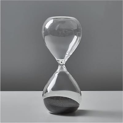 Zandloper Timer - Glazen Zandloper - Keuken Koken - Handgemaakt Ornament - 30 Minuten - Zwart