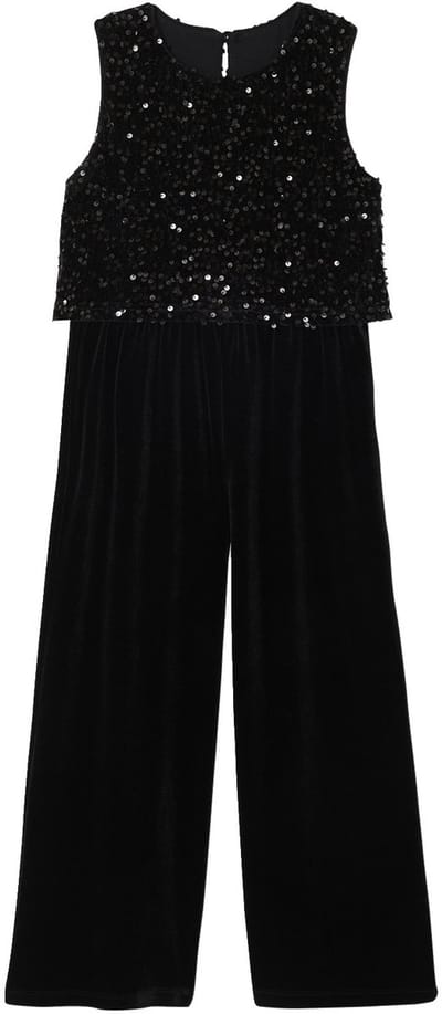 Vertbaudet Fluwelen jumpsuit met pailletten voor meisjes