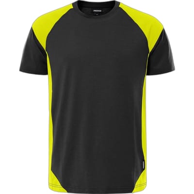 Fristads Heavy T-shirt 7046 GTM - Zwart/hi-vis geel - 2XL