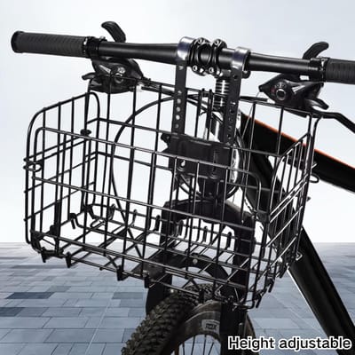 Fietsmand Vouwbaar - Fietsmand Voor - Boodschappen Vervoeren - Sterke Stalen Draad - 33.5 x 22 x 20 cm - Zwart