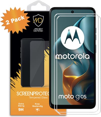 2-Pack MobyDefend Screenprotectors - Geschikt voor Motorola Moto G05 - Case-Friendly Screensavers - Gehard Glas