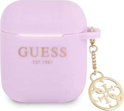 Guess - GUA2LSC4EU - hoesje voor AirPods 1/2 - paars Silicone Charm 4G Collection