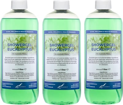 Claudius Douchegel Eucalyptus 1 liter - set van 3 stuks - Showergel