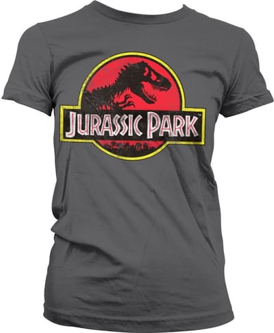 Jurassic Park Dames Tshirt -S- Distressed Logo Grijs