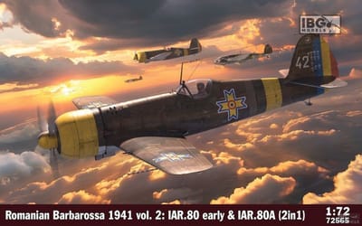 IBG Models Modelbouwpakket Militaire voertuigen - 72565 Roemeense Barbarossa 1941 Vol.2 IAR.80 vroeg - IAR.80A - 2 Bouwopties Plastic - 1:72 - Modelbouw