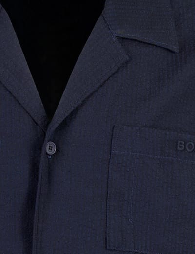Hugo Boss BOSS Black overhemd donkerblauw structuur