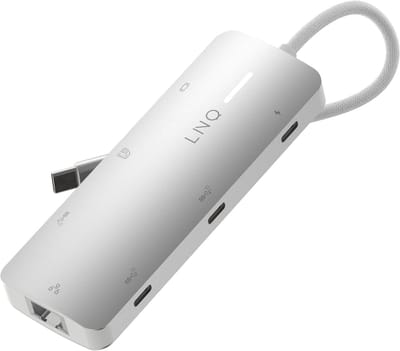 LINQ Connects 8-in-1 Pro-C Multiport Hub met 4K HDMI, Ethernet en Kaartlezer - 10Gbps - Geschikt voor Laptops en Tablets