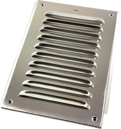 TQ4U Ventilatierooster 150 x 215 mm – Aluminium Schoepenrooster – Muurrooster – Glanzend Gepolijst – Luxe Afwerking