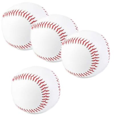 Professionele honkbalballen set van 4, 22,8 cm, zacht schuim en hardhout, perfect voor wedstrijden en training