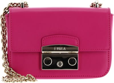 FURLA Leren Schoudertas Metropolis Mini Crossbody Pop Pink Roze