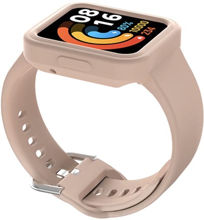 By Qubix - Siliconen band met case - Oudroze - Geschikt voor Xiaomi Redmi Watch 2 (Lite)