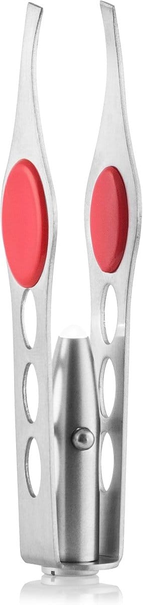 Pincet met LED - Precisie Tang - Nauwkeurig Ontharen - Geïntegreerd Licht - 9x3x16 cm - Meerkleurig