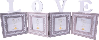 Clayre & Eef Fotolijst 10x10 cm Grijs Wit MDF