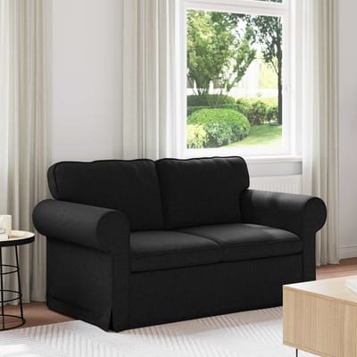vidaXL - Bank - Zwart - 155 - x - 82 - x - 80 - cm - Stof