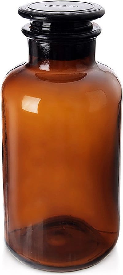 Voedselcontainer Glas Bruin met Kurk Wijde Hals 1 l - Vershoudbakjes - Vershouddoos - Bakjes - Diepvriesbakjes - Vershouden