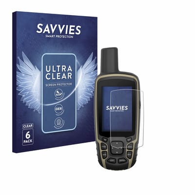 Savvies - Screenprotector voor Garmin GPSMAP 65s - Folie Beschermfolie transparant 6 Stuks