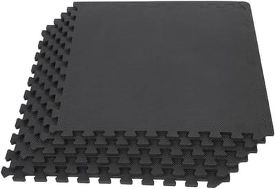 Beschermmatten Set - Vloerbescherming - Fitness en spel - Geluiddempend en antislip - 63 x 63 cm - Zwart