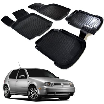 Premium Rubberen Vloermatten - SCOUTT - Compatibel met Skoda GOLF IV 1997-2003 - 4 stuks - Zwart - 3D Ontwerp