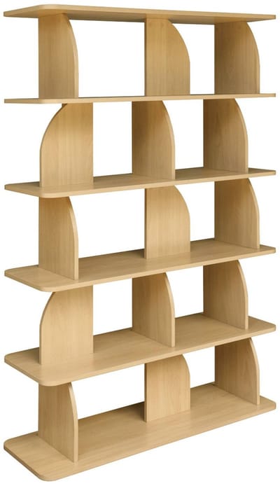 sweeek - Boekenkast open vakken houteffect 5 niveaus - alva