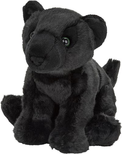Nature Planet pluche panter - zwart - 22 cm - knuffeldier - panter knuffels - wilde dieren