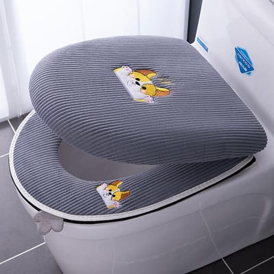 SRYSJS Toiletbrilhoes Zacht 2 in 1 Ritsbeschermer WC Winter Warm Toiletdeksel Met Microlift Verschoonmatjes Paspoorthoes