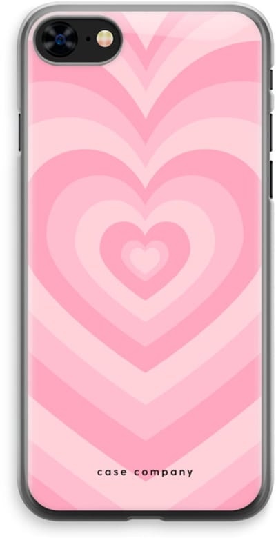 Case Company® - Hoesje geschikt voor iPhone 8 hoesje - Hart Roos - Soft Cover Telefoonhoesje - Bescherming aan alle Kanten en Schermrand