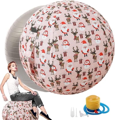 Bal Stoel - Fitness Bal - Gezond Zitten - Anti-Burst Ontwerp - 55cm - Kerst