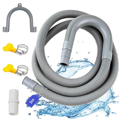 Universele Afvoerslang voor Vaatwasser en Wasmachine - 1 m tot 7 m, Flexibele Slangverlenging met Houder en Klemmen
