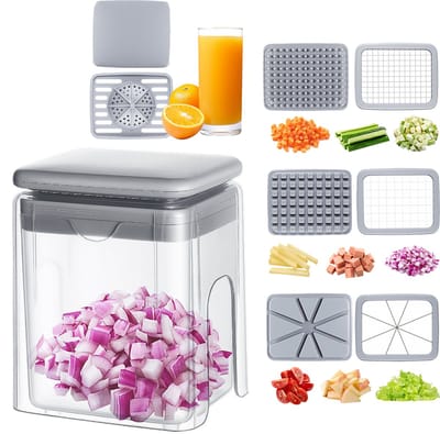 TEN® Frietsnijder met Drukmechanisme - Aardappelsnijder - Frietjessnijder - Gemakkelijk Frietjes en Blokjes