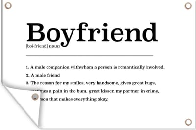 Muurdecoratie Woordenboek - Vriend - Quotes - Vriend definitie - Spreuken - 180x120 cm - Tuinposter - Tuindoek