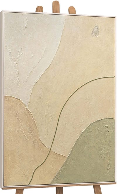 Canvas schilderij 120x80 cm handgeschilderd zandpad – YS-Art Gallery – Lijst: Beige – Luxe wanddecoratie