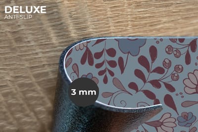 Placemats - 6 stuks - 45x30 cm - Placemat kunststof - Patroon - Bloem - Grijs - Blauw - Borden onderleggers - Decoratie voor op tafel - Keuken tafeldecoratie accessoires - Vinyl onderlegger - Tafelversiering