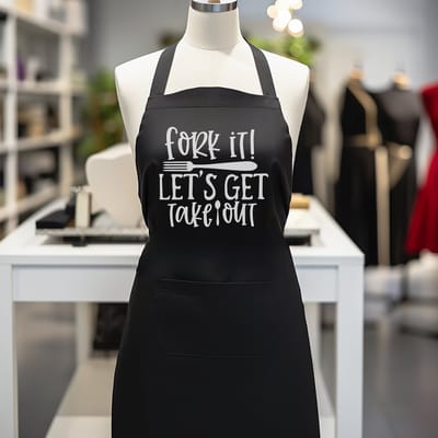 Verstelbaar kookschort, unisex, met 2 Zakken Vloeistof Druppel Waterbestendig Koken Keuken Restaurant Bar Schilderen BBQSchort, voor diverse doeleinden, Zwart Schorten Koksschort Unisex Schorten voor Vrouwen en mannen , fork it let gets take . it out