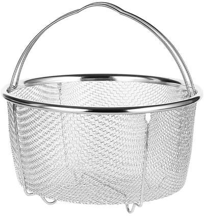 Mand met comfortabele handgrepen, hittebestendige stoomboot pan gaas voor koken keuken (18 cm)