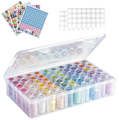 Dailygoods- Opbergdoos met deksel - Multifunctionele Sieradendoos - Anti-oxidatie Doos - Stevige Plastic Opbergdoos - Gekleurde Stickers