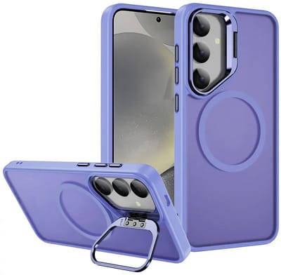 Hoesje Geschikt voor Samsung Galaxy S24 - Compatibel met MagSafe & Qi2 - Back Cover met Standaard - Camera Kickstand - Licht Paars