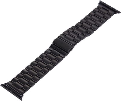 Stalen bandje - RVS - geschikt voor Apple Watch series 1/2/3/4/5/6/7/8/9/10/11/ SE (1,2,3) / Ultra (1,2,3) met maat 44 mm / 45 mm / 46 mm / 49 mm - zwart
