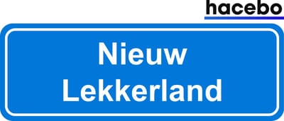 Hacebo - Plaatsnaam Sticker - 29x10 CM - Nieuw Lekkerland sticker - Verkeersborden sticker - grappige cadeaus - Nieuw Lekkerland